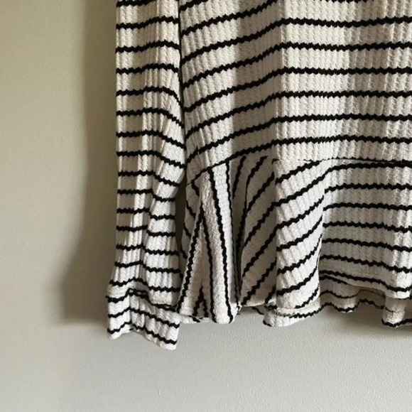 Free People Black and White Peplum Top - Picture 6 of 15